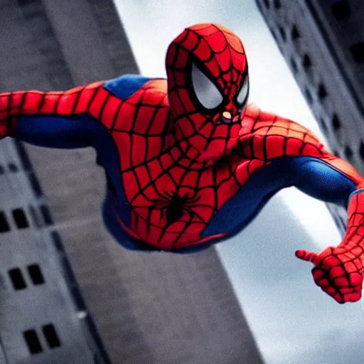 Image similar to James Bond as Spiderman , a film still