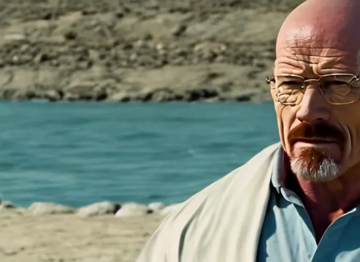 Image similar to film still of walter white as dwayne johnson baywatch movie 2 0 1 7, 8 k