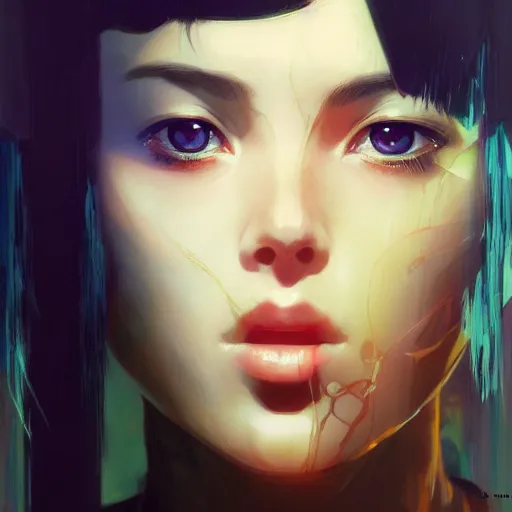 Image similar to A beautiful cyborg woman || ANIME, fine-face, realistic shaded perfect face, fine details. Anime. realistic shaded lighting poster by Ilya Kuvshinov katsuhiro otomo ghost-in-the-shell, magali villeneuve, artgerm, Jeremy Lipkin and Michael Garmash and Rob Rey