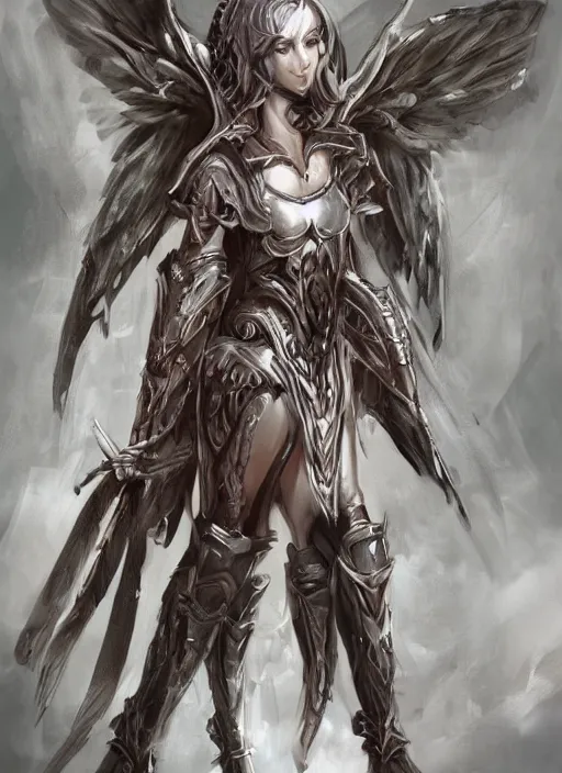 Image similar to concept art. angel knight girl. artsation trending. highly detailed