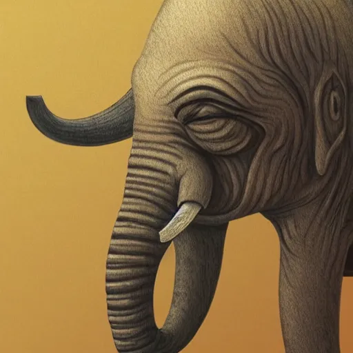 Prompt: anthropomorphic humanoid elephant, fantasy illustration