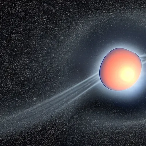 Prompt: a planet being pulled into a black hole