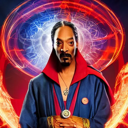 Image similar to snoop dogg as doctor strange, marvel cinematic universe, mcu, 8 k, raw, unedited, symmetrical balance, in - frame,