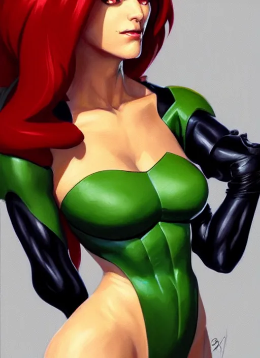 Image similar to very detailed masterpiece painting of rogue from x - men : the animated series ( 1 9 9 2 ), portrait, artstation, concept art by greg rutkowski