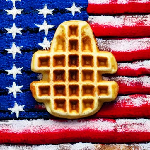 Prompt: patriotic waffle soldier