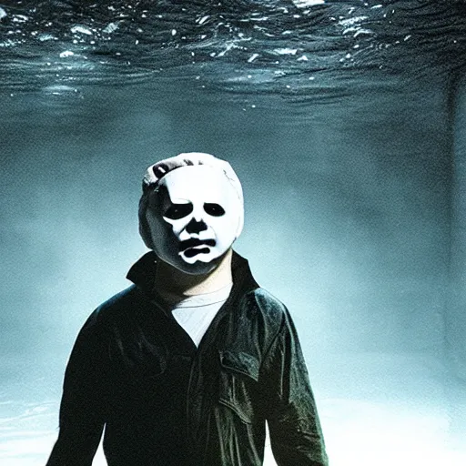 Image similar to michael myers under water