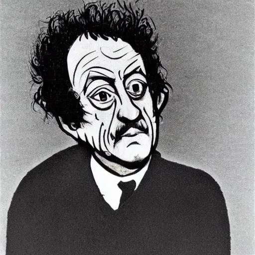 Prompt: kurt vonnegut by picasso