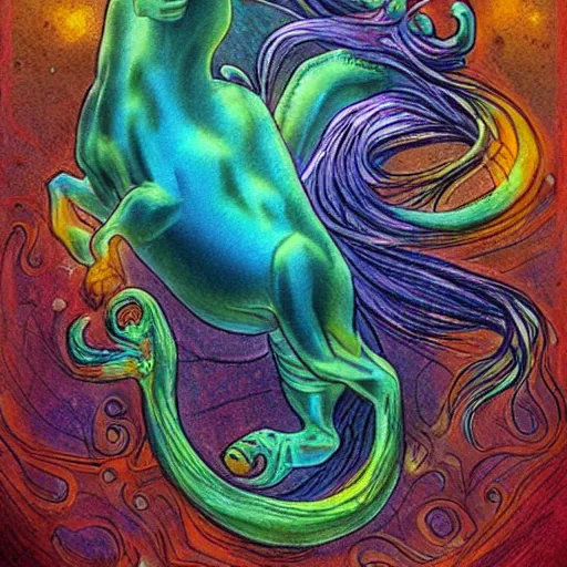 Image similar to a hippocampus, fantasy art,