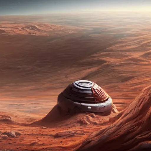 Image similar to a painting of the first day of Elon Musk on Mars, intricate, elegant, digital painting, concept art, smooth, sharp focus, illustration,