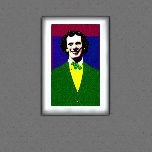 Prompt: rainbow smiling happy sherlock holmes pop art.