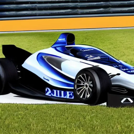 Image similar to Formula one, in the style of a Renault Zoé