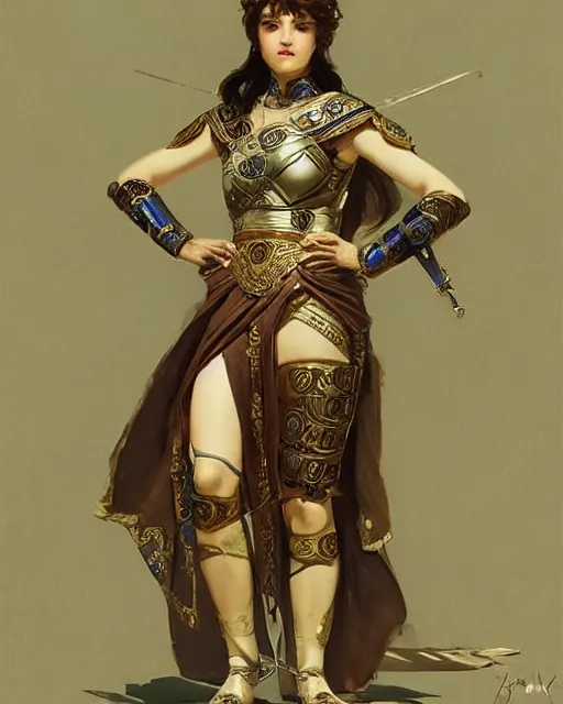 Image similar to portrait of an ancient greek character in intricate ornate armor, by ilya kuvshinov, by thomas lawrence, by bayard wu, trending on artstation, masterpiece