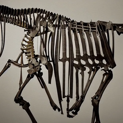 Prompt: a horse skeleton