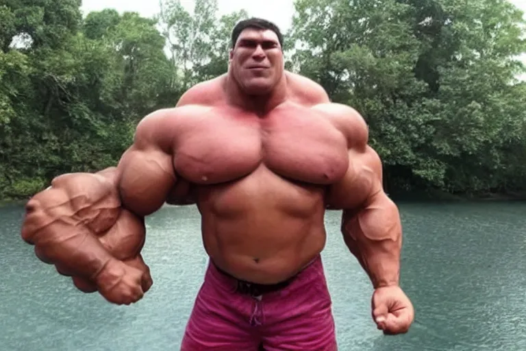 Image similar to a very large man with very strong muscles