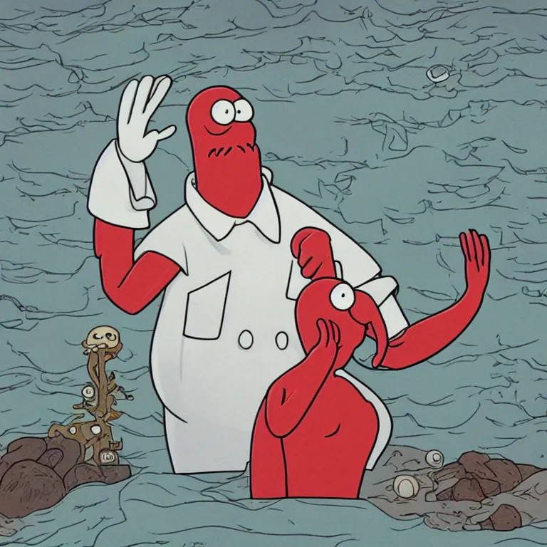 Prompt: “Dr. Zoidberg waving”