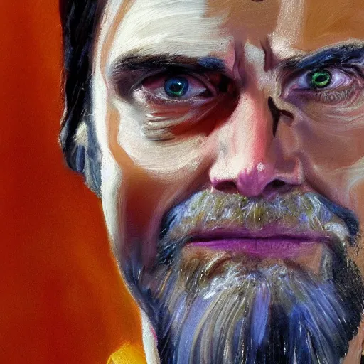 Image similar to jim carrey as a greek god, portrait, oil painting