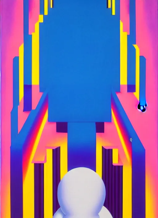 Image similar to mirror by shusei nagaoka, kaws, david rudnick, pastell colours, airbrush on canvas, cell shaded, 8 k