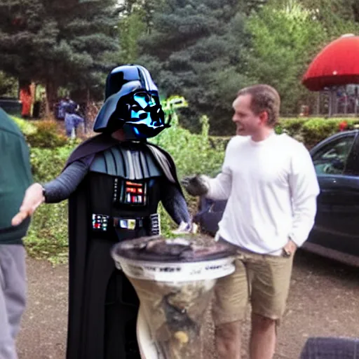 Image similar to photo of darth vader selling moshrooms