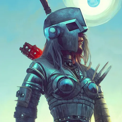 Image similar to cyberpunk viking helmet mask warrior goddess robot ninja fantasy, art gta 5 cover, official fanart behance hd artstation by jesper ejsing, by rhads, makoto shinkai and lois van baarle, ilya kuvshinov, ossdraws