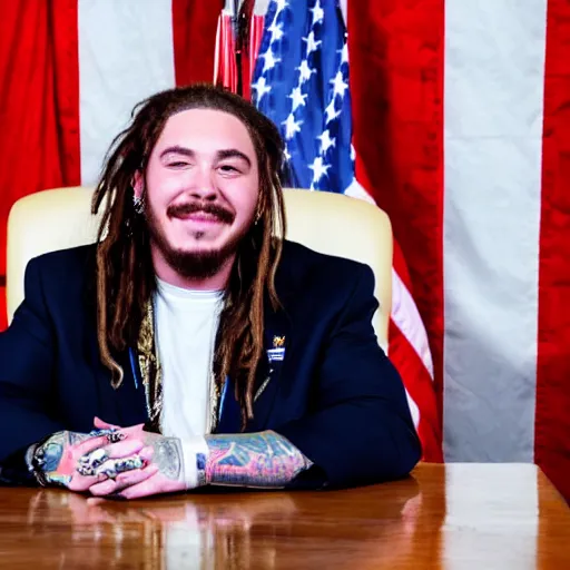 Image similar to Post Malone is elected president of the United States, photograph via The White House photographer