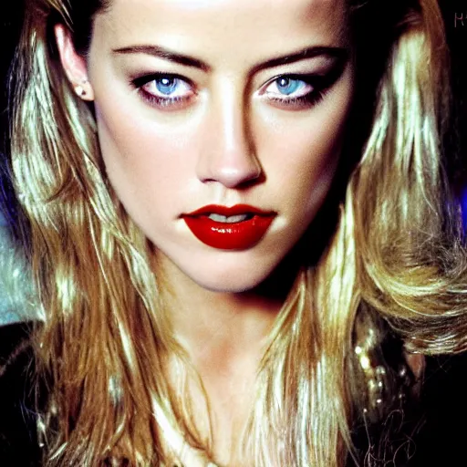 Image similar to portrait of amber heard by mario testino 1 9 8 0, 1 9 8 0 s style, headshot, taken in 1 9 8 0, detailed, award winning, sony a 7 r