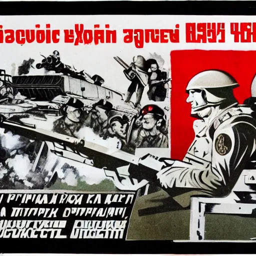 Image similar to pro - war propaganda by the soviet union