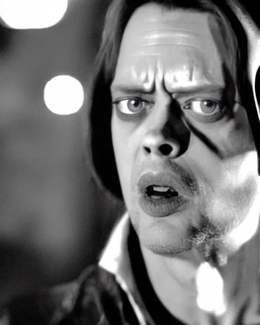 Image similar to film still close - up shot of steve buscemi terminator 2. photographic, photography