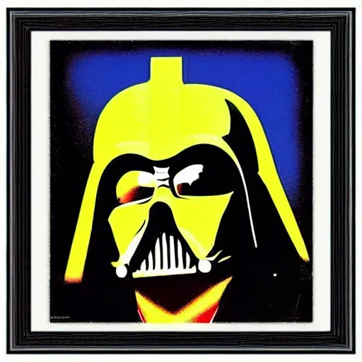 Prompt: andy warhol framed print of darth vader