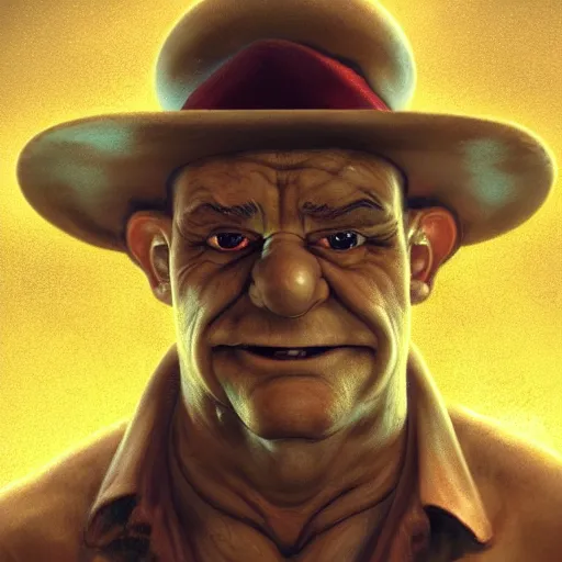 Prompt: 3 5 mm photo of popeye the sailor man, huggy wuggy from poppy playtime video game, fullbody, ultra high detailed, glowing lights, oil painting, greg rutkowski, charlie bowater, beeple, unreal 5, daz, hyperrealistic, octane render, rpg portrait, dynamic lighting, fantasy art, beautiful face, old photo, antique photo