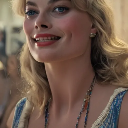 Prompt: margot robbie, 8k, french noveau, alphonse mucha