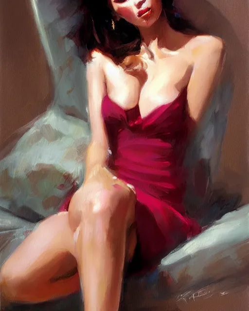 Image similar to a fine art painting of a pretty woman by richard s. johnson, deviantart, figurative art, fine art