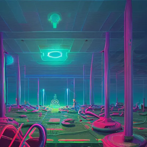 Prompt: psychedelic yacht club by simon stalenhag