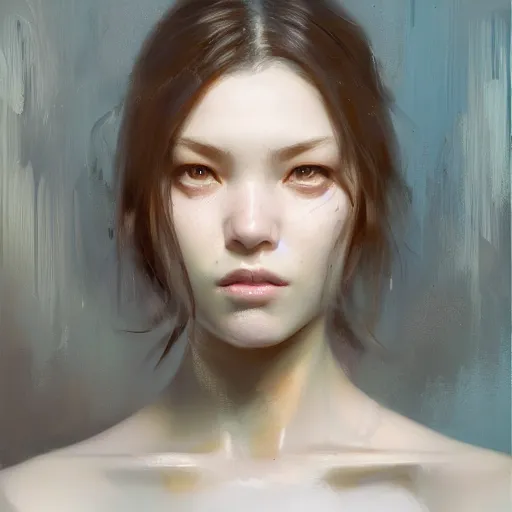 Image similar to girl, expressive oil painting, by yoshitaka amano, by greg rutkowski, by jeremy lipking, by artgerm,, h e giger, digital art, octane render