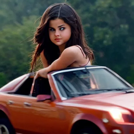 Image similar to High quality movie still of Selena Gomez in Michael Bay's Transformers