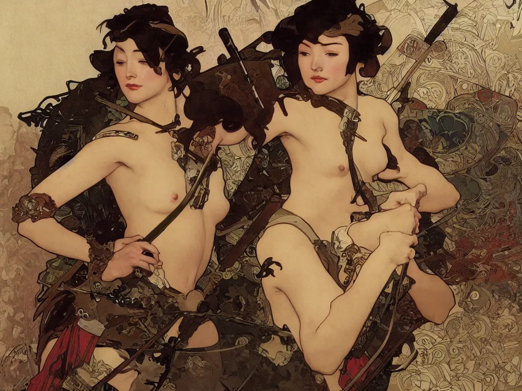 Image similar to close up of a wounded samurai in full armor, by fiona staples, alphonse mucha and gil elvgren