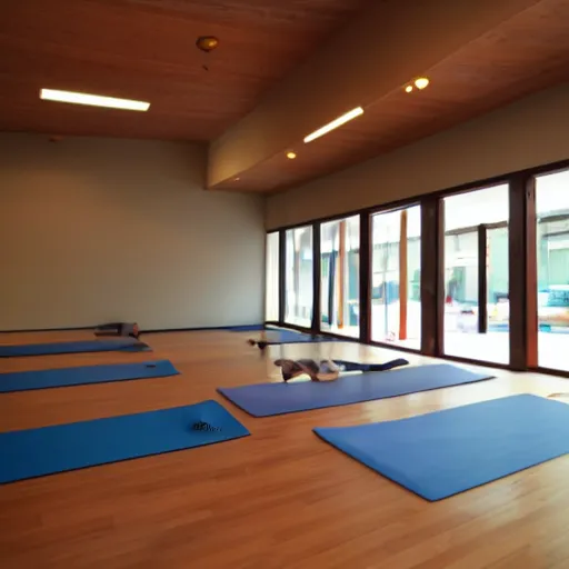 Prompt: yoga dojo, interior