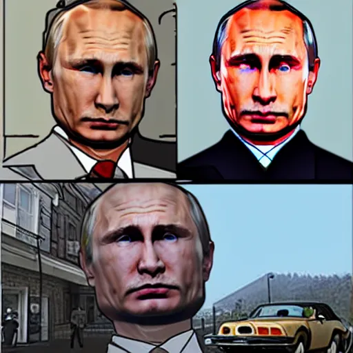 Image similar to Putin in GTA art style