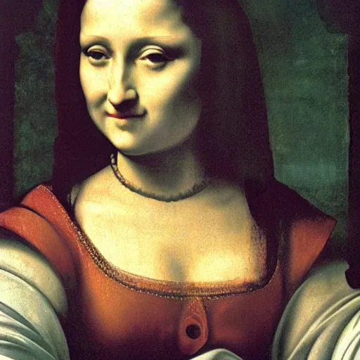 Image similar to monalisa as madonna look alike, highly detailed, 8 k resolution, art by caravaggio, modern art