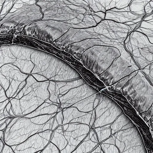 Image similar to detailed realistic illustration of damaged myofibrin muscle fibres