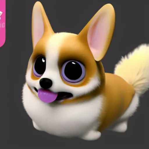 Prompt: corgi furby toy, concept art, highly detailed, extremely cute, 3 d render