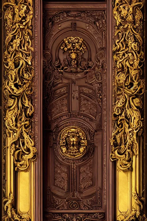 Image similar to the portal door, elaborate emotive Baroque and Rococo styles to emphasize beauty as a transcendental, 8k image, ultra-realistic, style of binkley ed