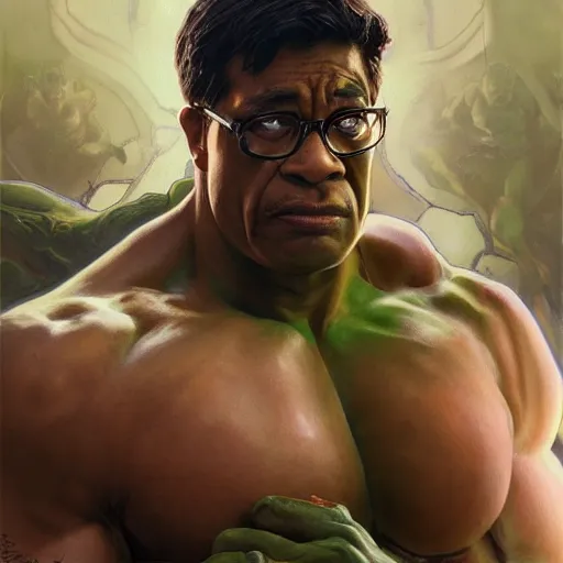 Prompt: ultra realistic illustration of steve urkle as the hulk, intricate, elegant, highly detailed, digital painting, artstation, concept art, smooth, sharp focus, illustration, art by artgerm and greg rutkowski and alphonse mucha