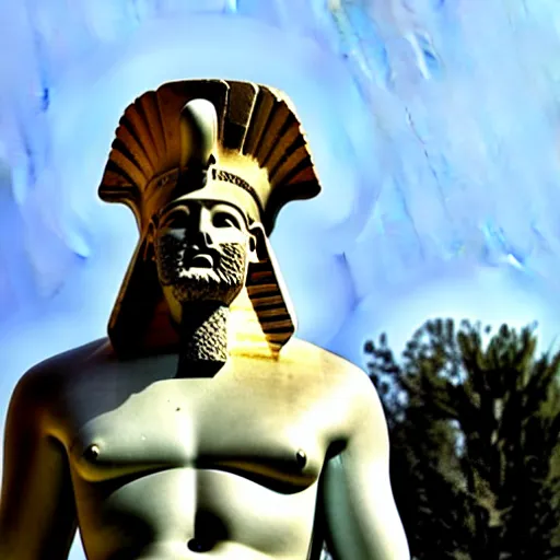 Prompt: zeus, egyptian statue