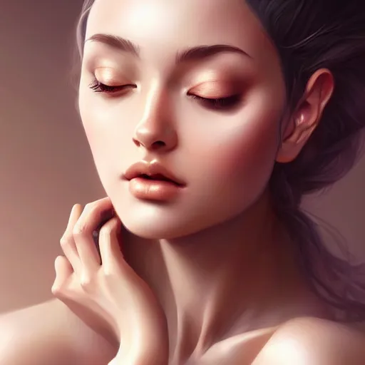 Prompt: a graceful Goddess, intricate, highly detailed, digital painting, artstation, concept art, smooth, sharp focus, no blur, no dof, extreme illustration, 128K, art by artgerm, perfect skin tones, perfect anatomy
