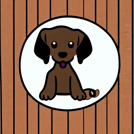 Image similar to cute puppy as an svg sticker, 2 d, flat, vector art