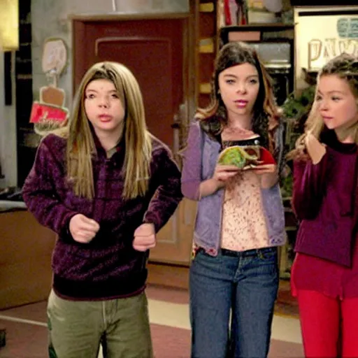 Prompt: a film still of icarly ( 2 0 0 3 )
