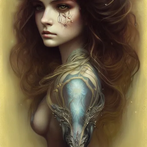 Prompt: a painting of a beautiful women with long hair, a detailed painting by tom bagshaw, featured on cgsociety, fantasy art, detailed painting, deviantart, deviantart hd