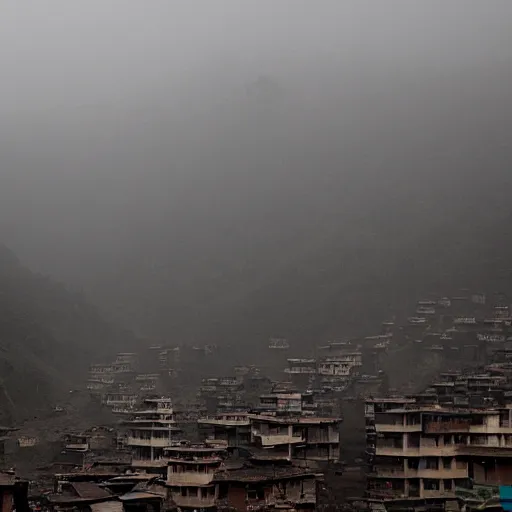 Image similar to nepal, gloomy, dystopian