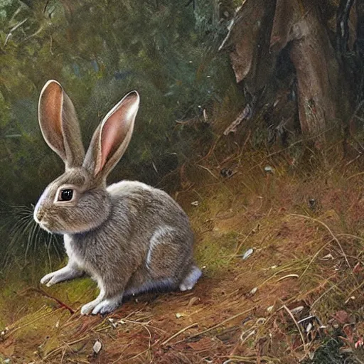 Prompt: rabbit explorer by James Gurney.
