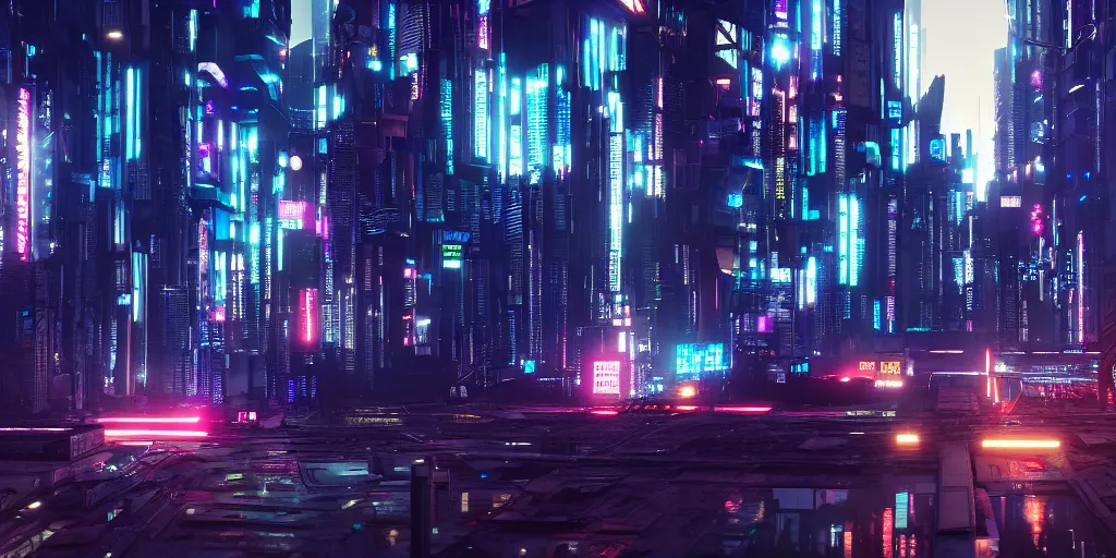 cyberpunk city, 4 k resolution, ultra wide angle